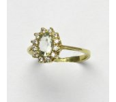 Zlatý prsten Kate, žluté zlato, přírodní green ametyst, prstýnek ze zlata, T 1480  