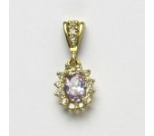 Zlatý přívěsek Kate, žluté zlato, zirkon lavender, přívěšek ze zlata, P 1480 