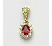 Zlatý přívěsek Kate, žluté zlato, syntetický rubín, přívěšek ze zlata, P 1480 