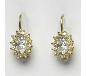 Zlaté náušnice Kate, žluté zlato, čirý zirkon, náušnice ze zlata, NK 1480