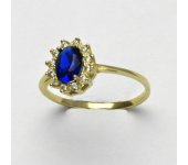 Zlatý prsten Kate, žluté zlato, spinel, prstýnek ze zlata, T 1480