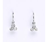 Dětské náušnice zlaté s čirým zirkonem, bílé zlato 14 karátů, 0,88 g -VE 198 -  BZ 