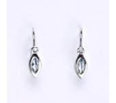 Dětské náušnice zlaté s akvamarínem, bílé zlato, VE 245  akvamarin