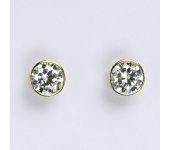 Náušnice na šroubek zlaté s čirým zirkonem,žluté zlato, váha 2,10 g NŠ 1050