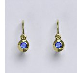 Zlaté dětské náušničky se spinelem,žluté zlato, NK 1330 