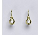 Zlaté dětské náušničky, čirý zirkon,žluté zlato, NK 1330
