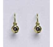 Zlaté dětské náušničky, přírodní granát, žluté zlato, NK 1330