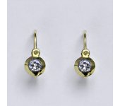 Zlaté dětské náušničky, zirkon lavender,žluté zlato, NK 1319