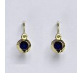 Zlaté dětské náušničky, syntetický spinel,žluté zlato, NK 1319