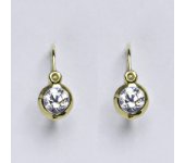 Zlaté dětské náušničky, čirý zirkon,žluté zlato, NK 1317