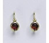 Zlaté dětské náušničky, granát,žluté zlato, NK 1317