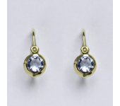 Zlaté dětské náušničky, syntetický akvamarín,žluté zlato, NK 1317