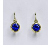 Zlaté dětské náušničky, syntetický spinel,žluté zlato, NK 1317