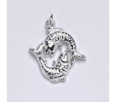 Zlatý přívěsek, znamení zvěrokruhu - ryby, bílé zlato,14 kt, P 982