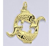 Zlatý přívěsek, znamení zvěrokruhu ryba, žluté zlato,14 kt, P 941