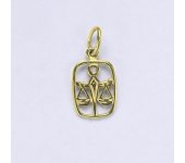 Zlatý přívěsek, znamení zvěrokruhu váhy, žluté zlato,14 kt, P 730