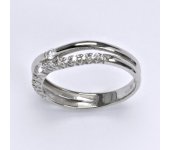 Zlatý prsten s brilianty (diamanty), bílé zlato 14 kt,  T 1406