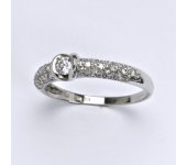 Zlatý prsten s brilianty (diamanty), bílé zlato 14 kt, váha 2,0 g VLZDR334