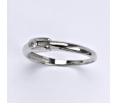 Zlatý prsten s briliantem (diamantem), bílé zlato 14 kt,  VR 283