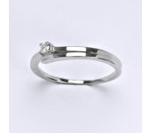 Zlatý prsten s briliantem (diamant), bílé zlato 14 kt, VR 321