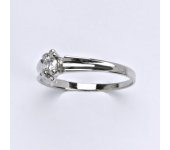 Zlatý prsten s briliantem, bílé zlato 14 kt,  VR 352