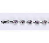 Zlatý náramek s přírodním ametytem, bílé zlato 14 kt,  10,37 g