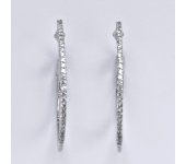 Zlaté náušnice z bílého zlata s čirými zirkony, kruhy, 4,08 g 