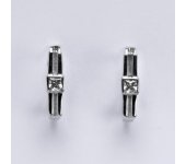 Zlaté náušnice z bílého zlata s čirými zirkony, 2,55 g