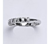 Zlatý prsten, prstýnek, prsten ze zlata, bílé zlato, zirkon, váha 2,78 g, vel.55