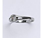 Zlatý prsten, prstýnek, prsten ze zlata, bílé zlato, zirkon, váha 2,01 g, vel.58 