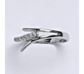 Zlatý prsten, prstýnek, prsten ze zlata, bílé zlato, zirkon, váha 2,25 g, vel.57