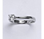 Zlatý prsten, prstýnek, prsten ze zlata, bílé zlato, zirkon, váha 2,65 g, vel.53 