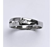 Zlatý prsten, prstýnek, prsten ze zlata, bílé zlato, zirkon, váha 2,10 g, vel.57