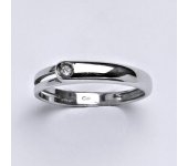 Zlatý prsten, prstýnek, prsten ze zlata, bílé zlato, zirkon, váha 2,14 g, vel.56 