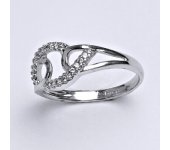 Zlatý prsten, prstýnek, prsten ze zlata, bílé zlato, zirkon, váha 2,47 g, vel.57