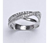 Zlatý prsten, prstýnek, prsten ze zlata, bílé zlato, zirkon, váha 4,11 g, vel.55