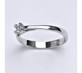 Zlatý prsten, prstýnek, prsten ze zlata, bílé zlato, zirkon, váha 2,26 g, vel.55