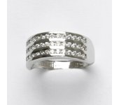 Zlatý prsen, bílé zlato, prstýnek  ze zlata, čirý zirkon, 3,46 g, vel. 54