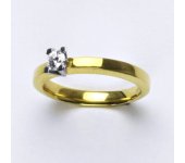 Zlatý prsten, žluté zlato 18 kt, prstýnek ze zlata, diamanty, 5,52 g, vel. 56