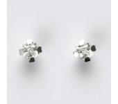 Zlaté náušnice, náušnice ze zlata, bílé zlato, čiré zirkony, 2 g