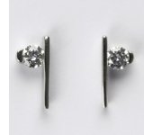 Zlaté náušnice, náušnice ze zlata, bílé zlato, čiré zirkony, 2,87 g