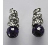 Zlaté náušnice, náušnice ze zlata, bílé zlato, zirkony 8,35 g