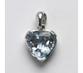 Zlatý přívěšek, přírodní topaz, náušnice ze zlata, bílé  zlato, 4 g, srdce
