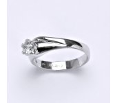 Prsten z bílého zlata 14 karátů, syntetický zirkon, váha 2,91 g, vel.54,5