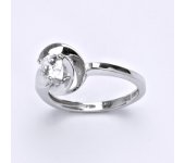 Prsten z bílého zlata 14 karátů, syntetický zirkon, váha 3,11 g, vel.57,5 