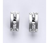 Náušnice z bílého zlata 14 karátů, syntetický zirkon, zapínání na patent, váha 3,83 g 
