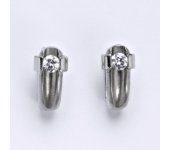 Náušnice z bílého zlata 14 karátů, syntetický zirkon, zapínání na patent, váha 3,49 g