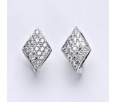 Náušnice z bílého zlata 14 karátů, syntetický zirkon, zapínání na patent, váha 4,29 g  