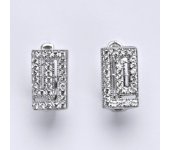 Náušnice z bílého zlata 14 karátů, syntetický zirkon, zapínání na patent, váha 3,73 g 