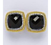 Zlaté náušnice s diamanty a přírodním granátem,žluté zlato 18 kt, 18,70 g